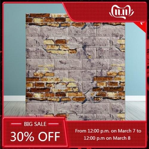 DIY 3D Brick PE Foam Wallpaper Panels Room Decal Stone Decoration Embossed Self adhesive Waterproof TV Background