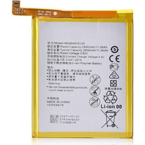 Replacement Phone Battery HB366481ECW for Huawei honor 8 / honor 8 lite / honor 5C Ascend P9 / P9 Lite / G9 2900mAh