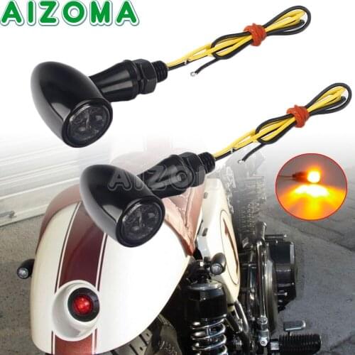 For Harley Cafe Racer Sportster 1200 883 Dyna Bobber Motorcycle LED Turn Signal Indicator Light Blinker E13 Mark 12V Brake Light