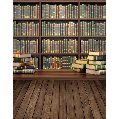 TR Indoor Photography Backdrop Bookshelf Wedding Photo Background Brown Wood Floor Studio Backdrops for Kids Child Photocall