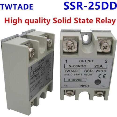 TWTADE/High quality Single Phase solid state relay SSR-25DD 25A actually 3-32 DC TO 5-60 DC SSR 25DD relay solid state