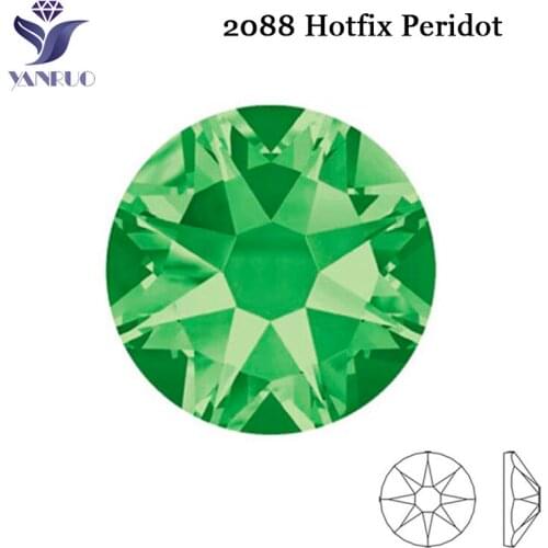 YANRUO 2088 Hotfix 8 big 8 Small Hotfix Crystals For Needlework Flatback Rhinestone Sticker Applicator Gems Stone For Clothes