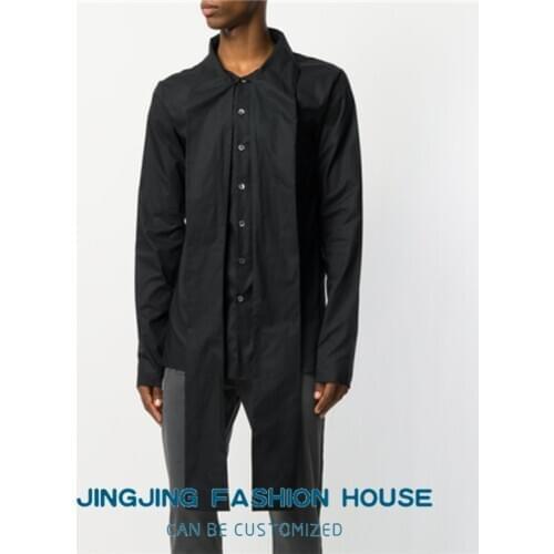 S-5XL!!New Europe and the United States loose shirt trend mens individual youth coat in a long shirt with long sleeves
