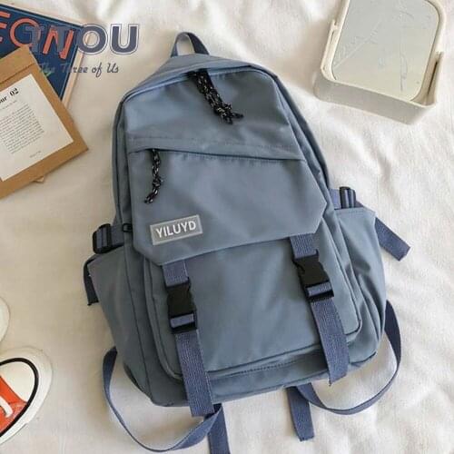 Multiple Pockets Women Backpack Waterproof Nylon Backpacks Female Travel Bag Schoolbag For Teenage Girls Insert Buckle Mochilas