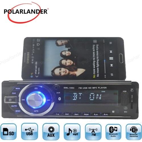 2016 New Arrival Auto Radio Support USB/SD/EQ/Bluetooth/FM/Aux/Clock Function1 Din Car Radio Mp3 Player