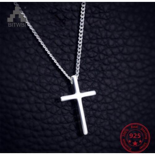 2018 Hot Sale S 925 Sterling Silver Fashion Simple Cross Pendants Necklace