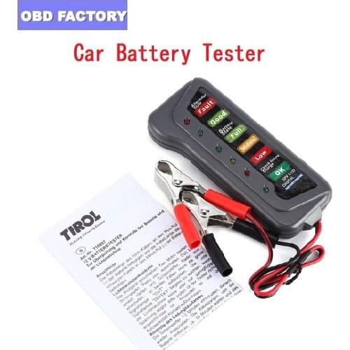 2020 Mini 12V Car Battery Tester Digital Alternator Tester 6 LED Lights Display Car Diagnostic Tool Auto Battery Tester For Car