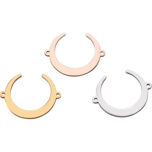 5pcs Stainless Steel Moon Charms Fit DIY For Necklace Bracelet Jewelry Making Ox Horn Pendant Accessories Wholesale