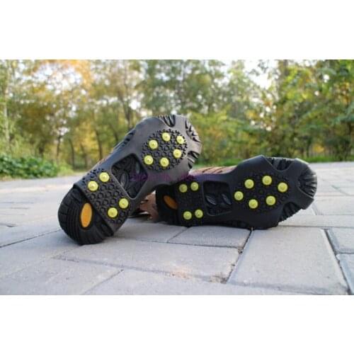 50pcs S M L XL 4 Size 10-Stud Universal Ice No Slip Snow Shoe Spikes Grips Cleats Crampons Winter Climbing No Slip Shoes Cover
