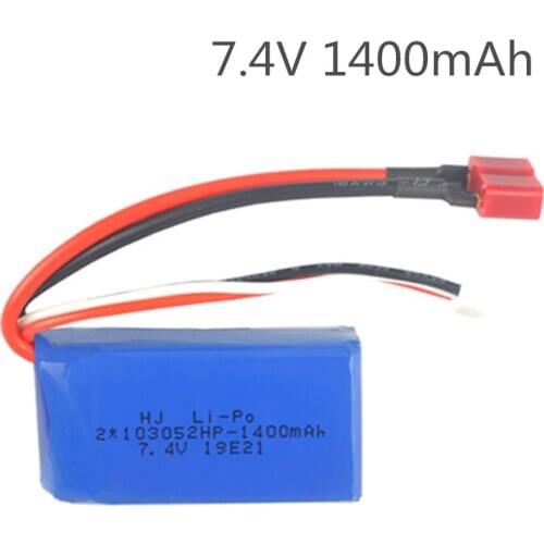 7.4V 1400mah 25C LiPo Battery For wltoys A959-B A969-B A979-B K929-B Drone Battery Remote Control Cars Helicopters