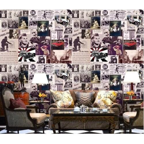 Free shipping custom wallpaper 3d classic European and American vintage cafe living room a large mural backdrop wallpaper
