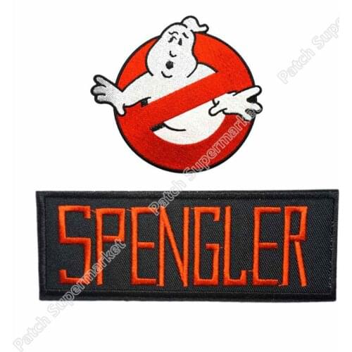 NO GHOST MOVIE LOGO SPENGLER NAME UNIFORM COSTUME IRON ON PATCH SET EMBLEM Halloween