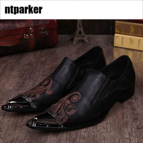 Ntparker Man Dress Shoes personality fashion man pointed high-heeled shoes stylist hairdresser mans shoes Leather, US6-US12
