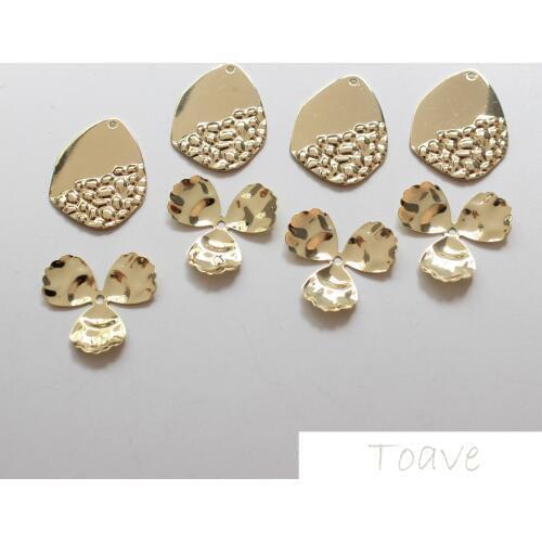 Color-protected hanging plated water drop three petals diy ear accessories material