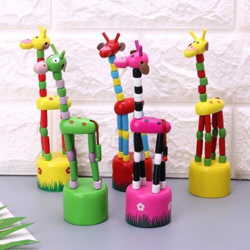 Kids Intelligence Toy Developmental Educational Wooden Giraffe Toy Dancing