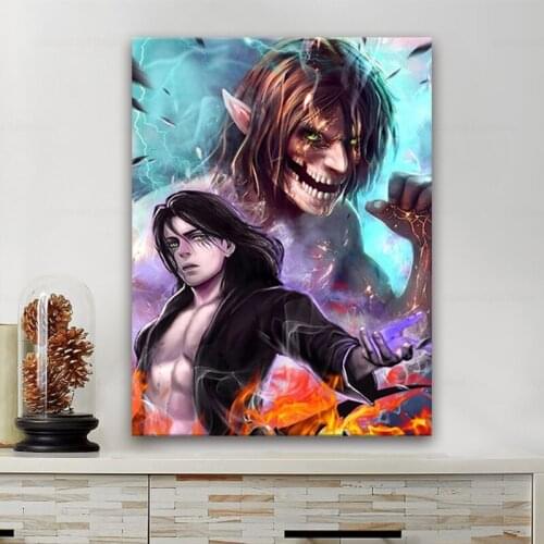 Home Decor Attack On Titan Canvas Painting Alen Pictures Wall Art HD Prints Anime Character Modular Poster Frame For Living Room