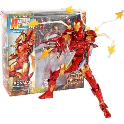 Revoltech NO.013 Iron Man MK37 Bleeding Edge Armor PVC Action Figure Collectible Model Toy