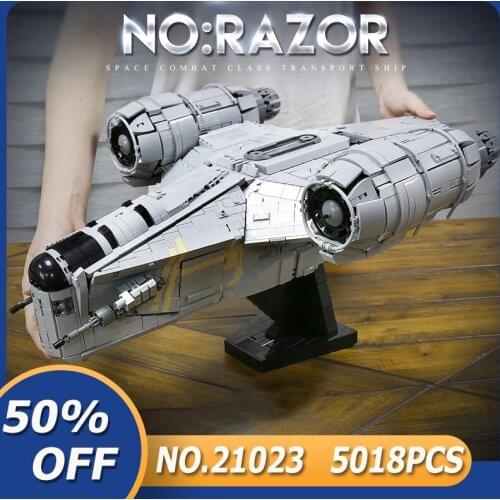 MOULD KING 21023 Star Toys The Razor Starship Model Building Blocks Educational Assembly Kits Kids Birthday Christmas Gifts