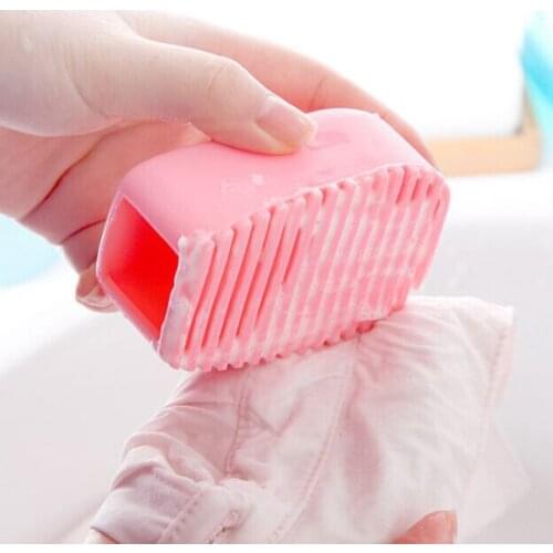 Flexible Silicone Mini Cleaning Washing Scrub Brush Hand-held Washboard Antiskid