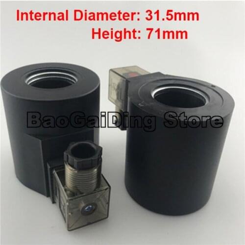 Hydraulic Large Caliber Copper Solenoid Valve Coil Inner Diameter 31.5mm, Height 71mm DC24V AC220V AC110V