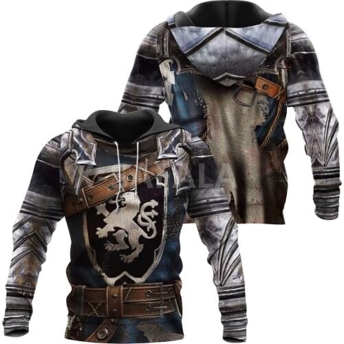 Blue Knight Armor 3D Print Hoodie Man Women Harajuku Outwear Zipper Pullover Sweatshirt Casual Unisex Jacket Style-2