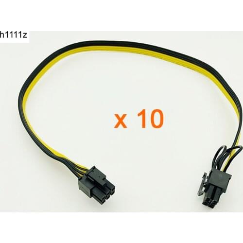 10PCS 6Pin to 8Pin(6+2) Cable Server Power Conversion Board Graphic Card Module Wire Cable 60CM Splitter Cables for Miner Mining