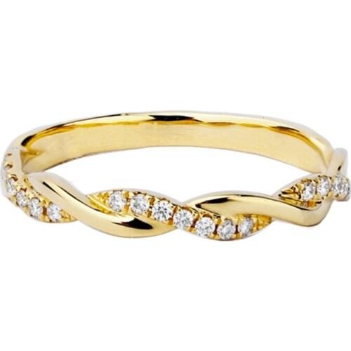 Classic 100% 925 Sterling Silver Rings Created Moissanite Wedding Band 18K Yellow Gold Simple Ring For Women Fine Jewelry Gift