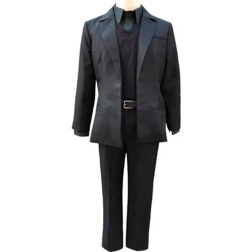 Anime Steins Gate Rintaro 0 Okabe Cosplay Costumes Halloween Party Uniform Suit full set coat+shirt+vets+pant+belt