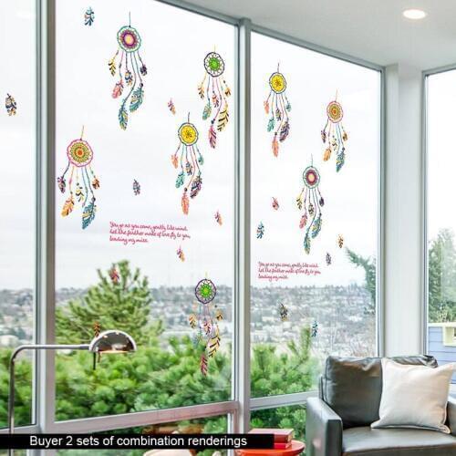 Creative feather fengling wall stickers Vinyl DIY Art Wall Decals For Living room bedroom Glass window Home Decoration stickers