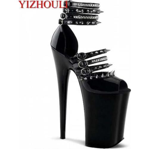 Fashion sexy Thin Heel Sandals Ultra High Platform Heels 20cm Pole Dancing Womens Shoes