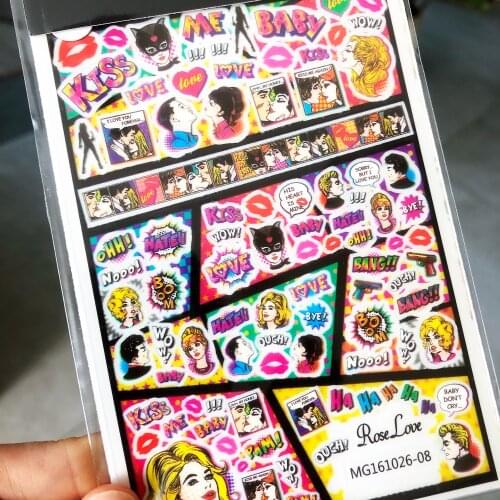 Cartoons 3D anime nails Back glue Nail decal Nail sticker Nail decoration HL169