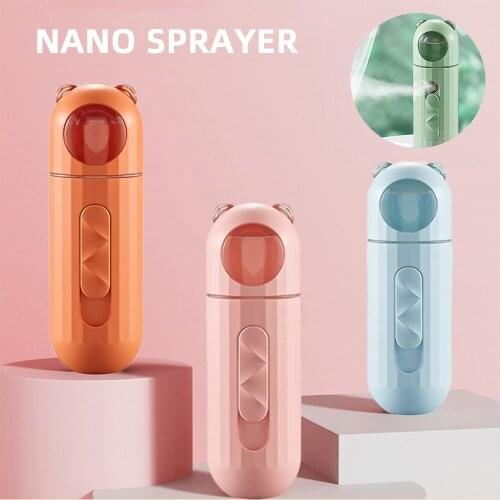 Nano Face Mist Sprayer USB Humidifier Diffuser Skin Moisturizing Face Steamer Mist Sprayer Facial Body Nebulizer Macarons