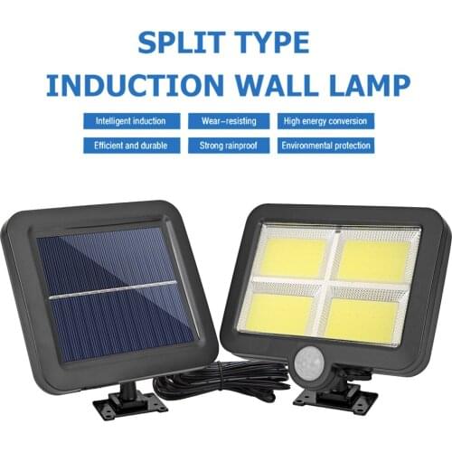 COB 128LED Solar Power Motion Sensor Wall Light Outdoor Garden Street Lamp