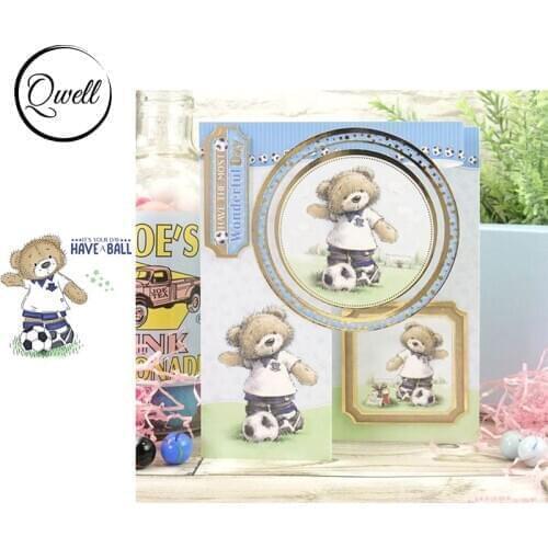 QWELL Cute Animal Little Bear Football Clear Stamps for Scrapbooking and Card Making Paper Craft 2020 New Transparent Silicone