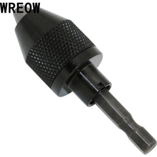 New 1/4" Keyless Drill Bit Chuck Screwdriver Impact Driver Quick Change Adapter Converter Hex Shank Drills Grinder Converter M6