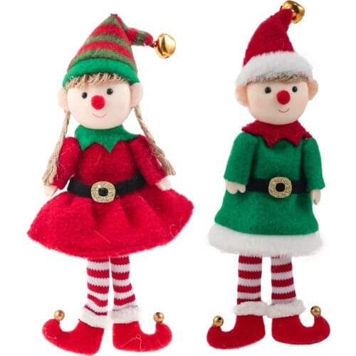 New Year 2022 Kids Gift Christmas Elf Doll Xmas Tree Decor Angel Pendant Navidad 2021 adornos de navidad Christmas Home Decor