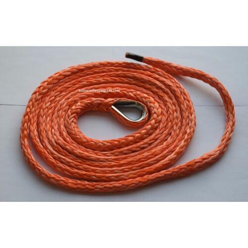 Orange 1/4"*10feet ATV Snow Plow Lift Rope,Synthetic Winch Rope 6mm,Winch Rope Extension