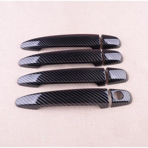 8Pcs Car Carbon Fiber Style Exterior Door Handle Cover Trim Fit for Toyota Avalon Camry Highlander 4Runner Lexus GS300 GX470