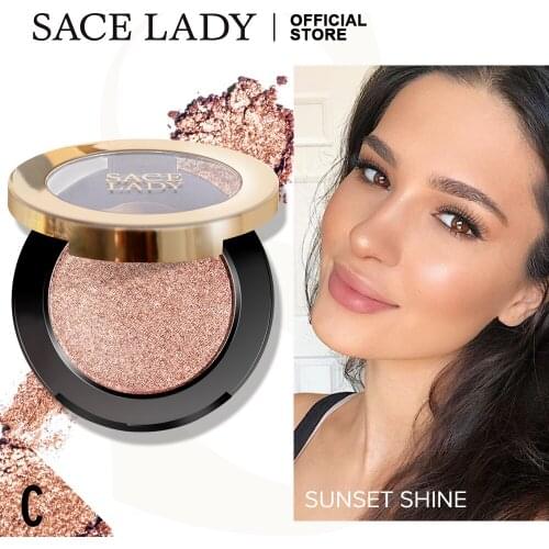 Sace lady highlighter glitter paleta maquiagem brilho rosto shimmer iluminador destaque palete atacado