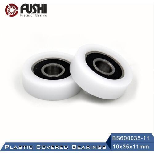 6000 2RS Ball Bearing Covered With POM Plastic 10*35*11 mm ( 2 PCS ) Plastic Pulley Bearings 6000 RS
