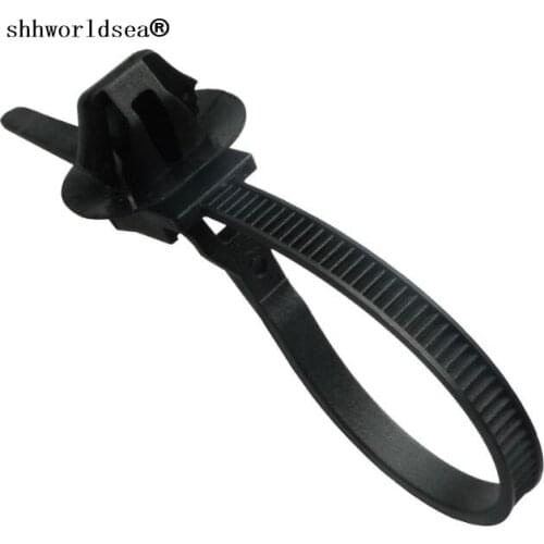 Shhworldsea 100pcs auto clip and car plastic fastener cable ties length 150mm Releasable Cable Strap