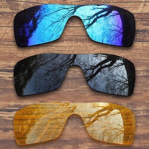 ToughAsNails 3 Pieces Black.Blue.Yellow Polarized Replacement Lenses for Oakley Batwolf OO9101 Sunglasses