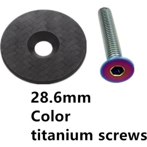 Carbon Headset Bicycle Stem Top Cap with Screw For 28.6mm 1 1/8" Steerer Fork Tube Headset Cap Cover