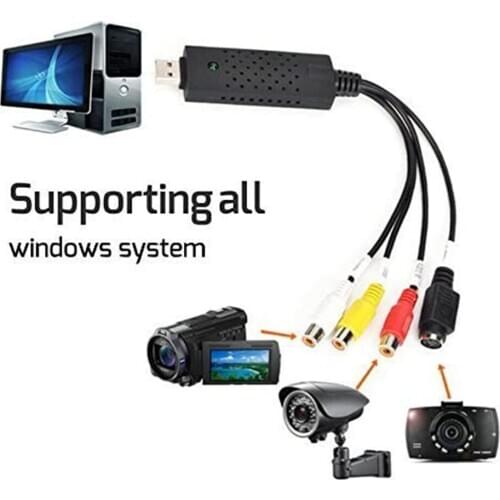 Video Tuner Box Grabber Compatible 1 Channel USB 2.0 Video Capture Card VCR VHS to Digital NTSC PAL Audio Adapter