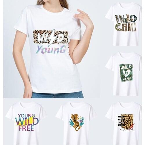 Women T-shirt New Hot Sale Printed Fashion Sexy Leopard Cartoon Graphics Short-sleeved Tops Summer Streetwear White Female Tee