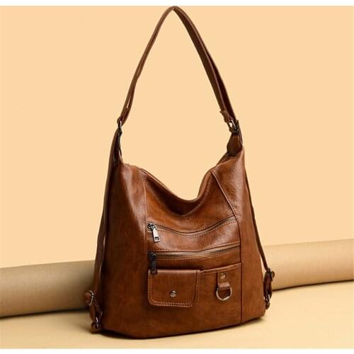 Womens Bag Large Capacity Soft PU Leather Handbag 2020 New Trend Ladies Shoulder Messenger Bags Sac A Main