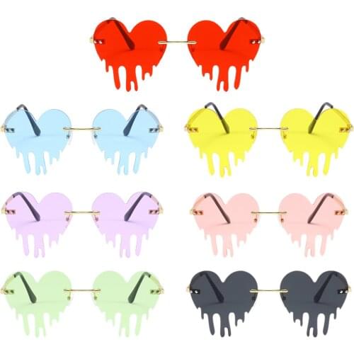 Heart Sun Glasses for Women Irregular Party Shades Eye Glasses Colorful