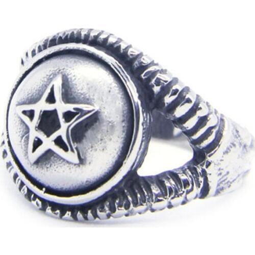 1pc Dropship New Design Cool Star Ring 316L Stainless Steel Fashion Punk Style Men Boys Ring