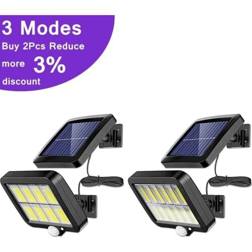 120/160LED Solar Light Outdoor Solar Waterproof 3 Mode PIR Motion Sensor Wall Light Decoration Garden Yard Lamp