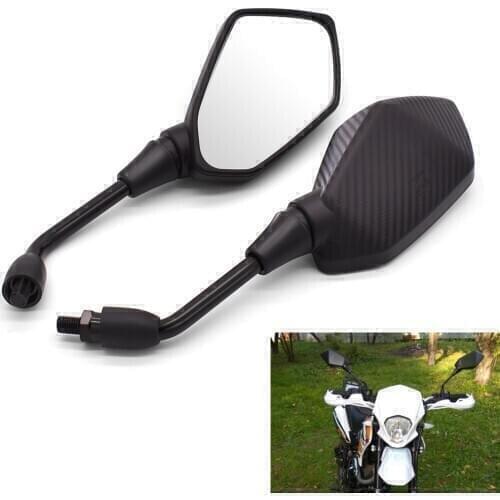 2Pcs/Pair Motorcycle Mirror Carbon Fiber White Glass Rearview Mirrors For Suzuki GSR750 GSXS750 GSXR600 GSXR750 SFV650 TL1000S